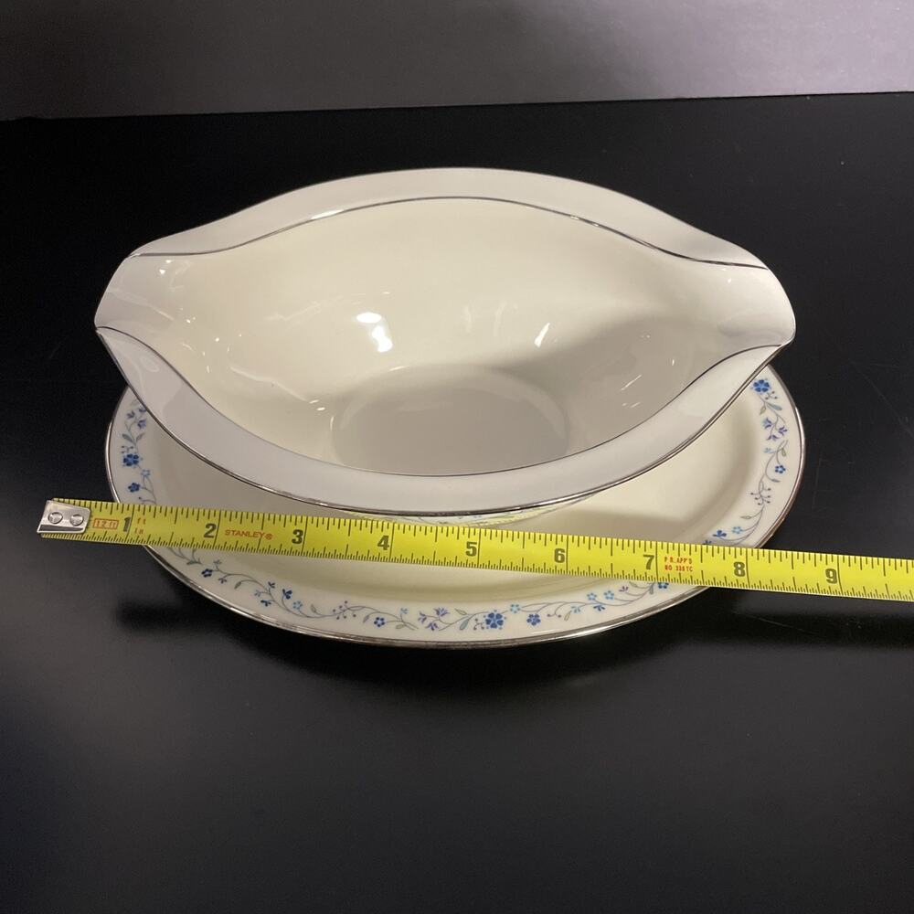 Noritake China SERENE GARDEN 7164 GRAVY BOAT with ATTACHED UNDERPLATE Japan - Picture 10 of 12